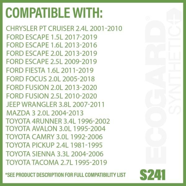 ECOGARD S241 Premium Spin-On Engine Oil Filter for Synthetic Oil Fits Ford Focus 2.0L 2005-2018, Fusion 2.5L 2010-2020, Escape 2.0L 2013-2022, Escape 1.5L 2017-2022, Escape 2.5L 2009-2020